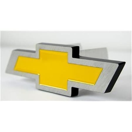 Plasticolor Plasticolor P23-002207R01 Gold & Brushed Hitch Cover with Chevy Bowtie Logo P23-002207R01
